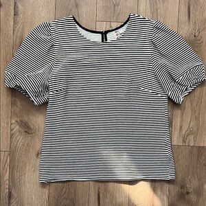 Anthropologie Black and White Striped Women's Top